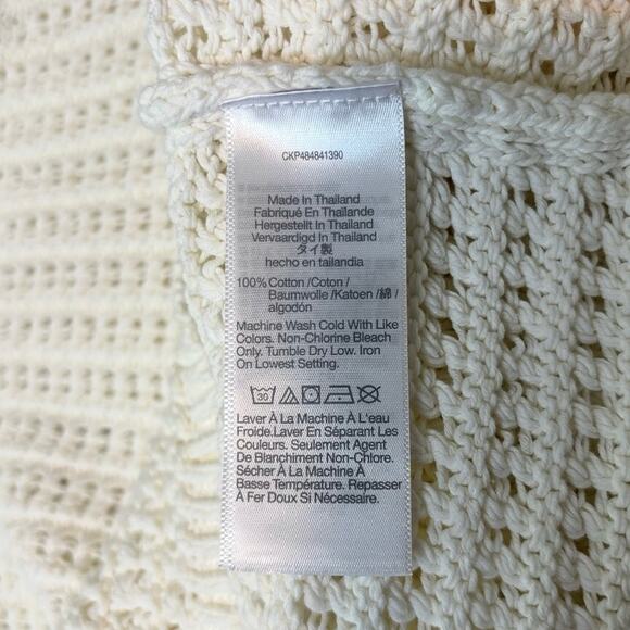 Madewell Ivory Crochet Knit Tank Top XXS 100% Cotton Sweater Vest NWT - Picture 8 of 9